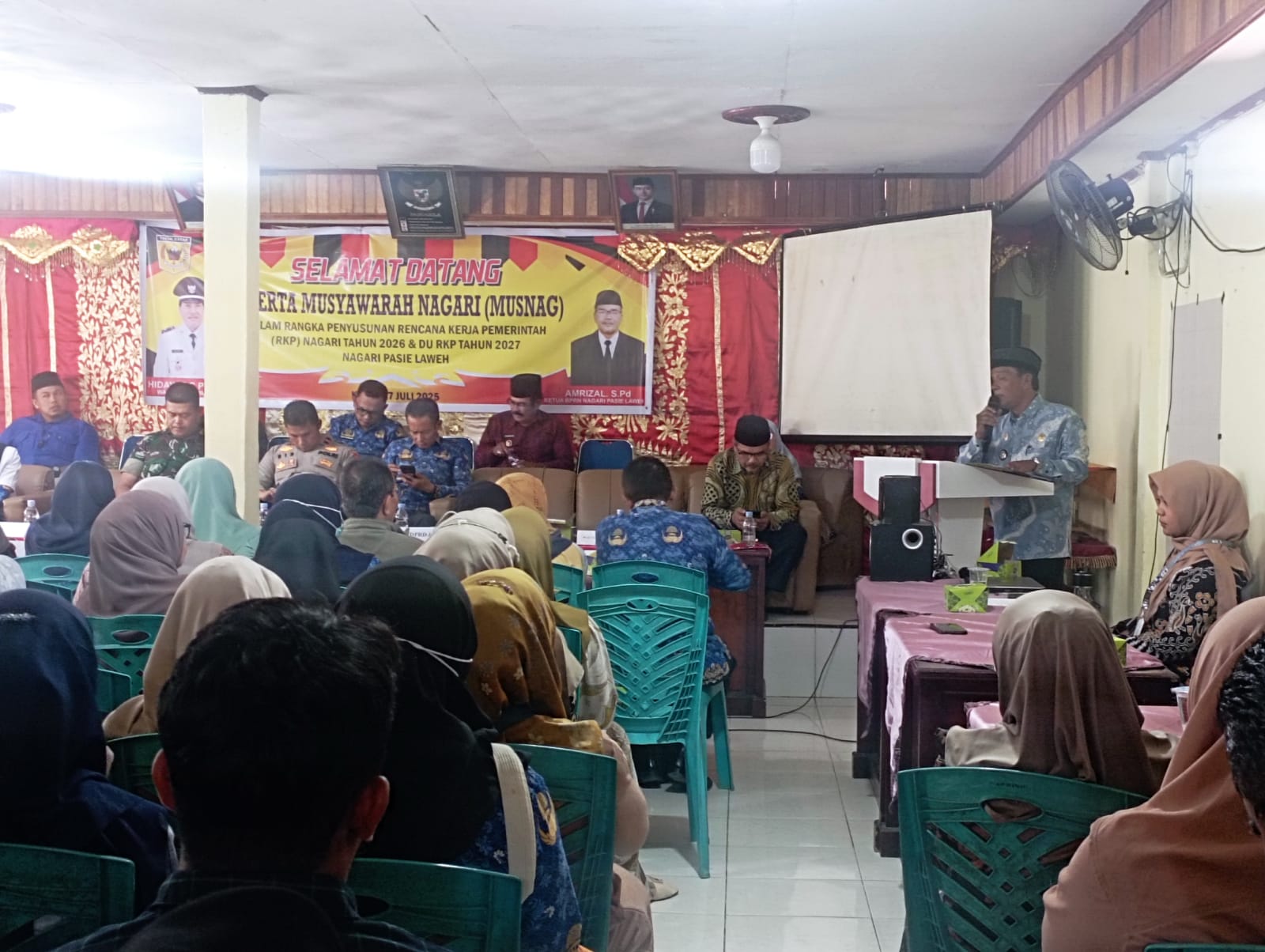 Wali Nagari Pasie Laweh Hidayat saat memberi sambutan dalam Musnag.